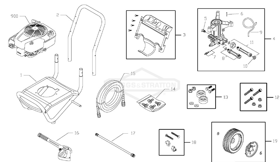 Briggs & Stratton pressure washer model 020451-0 replacement parts, pump breakdown, repair kits, owners manual and upgrade pump.